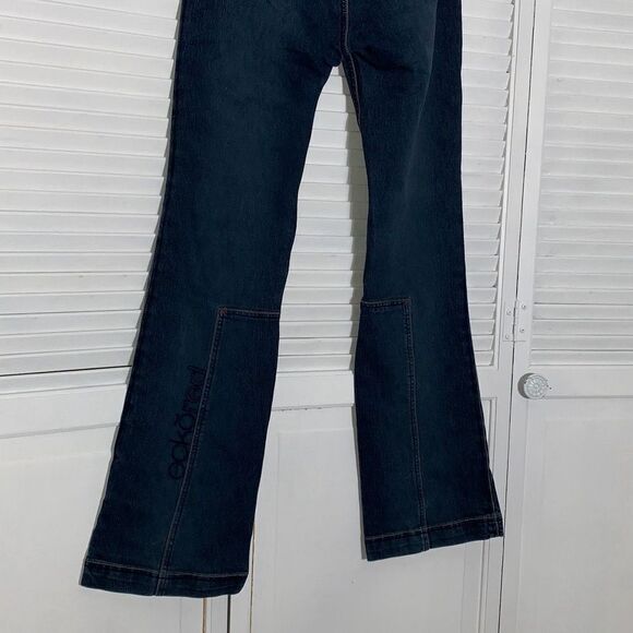 Vintage ECKO Red Flare Jeans Embroidered Logo Size 9 - Picture 14 of 16